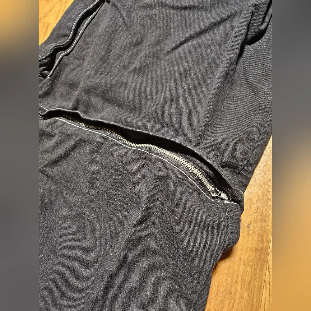 Black Cargo Pants with White Stitching - Picture 7 of 14